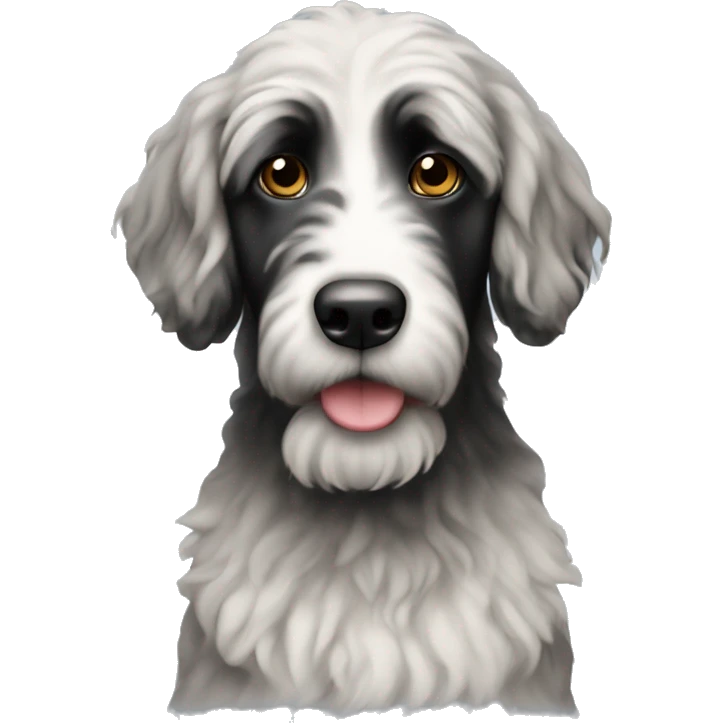 Please create a bernadoodle with black head emoji