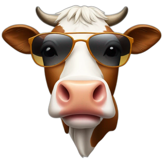 Cow with sunglass  emoji