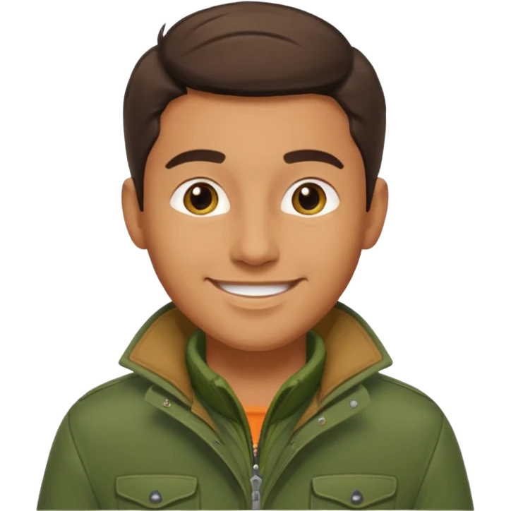 man hunter, smiling, minimal background emoji