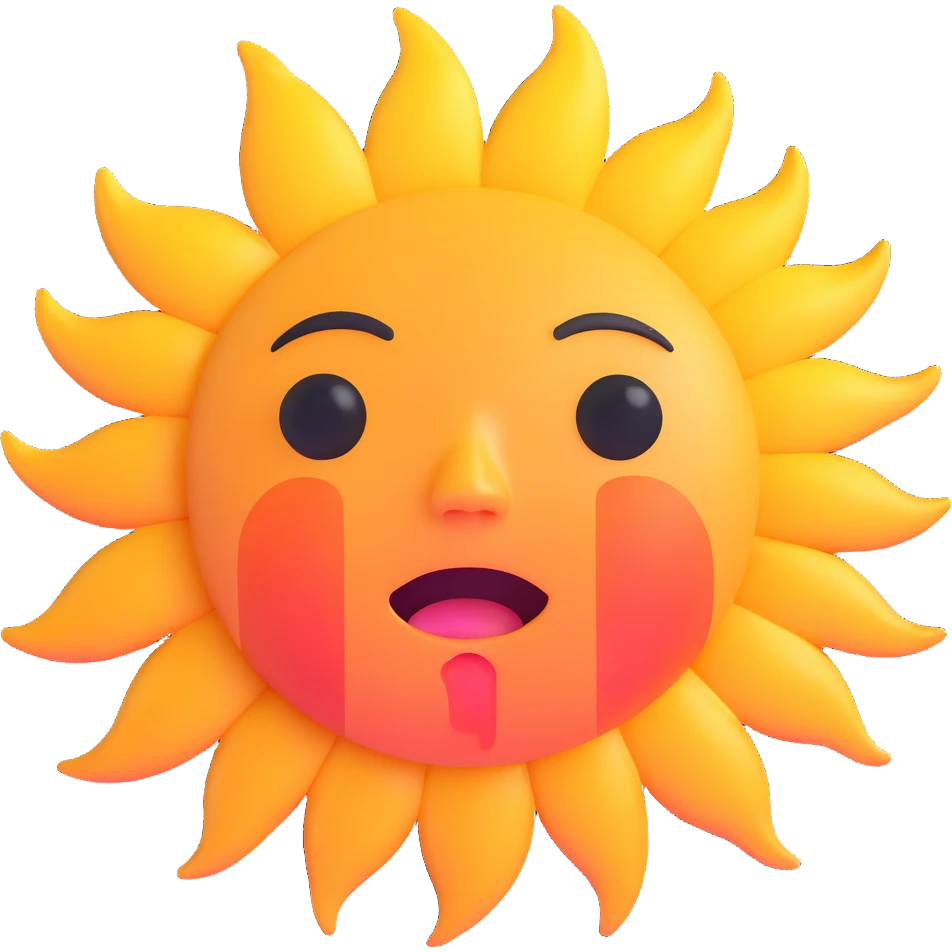 crying sun with visible tears emoji