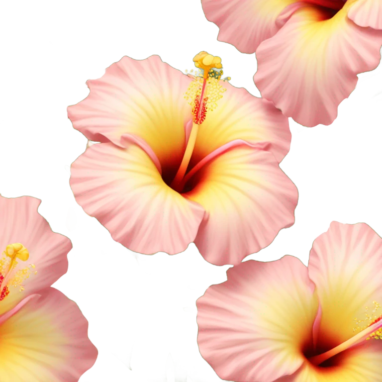 light pink and yellow hibiscus flowers  emoji