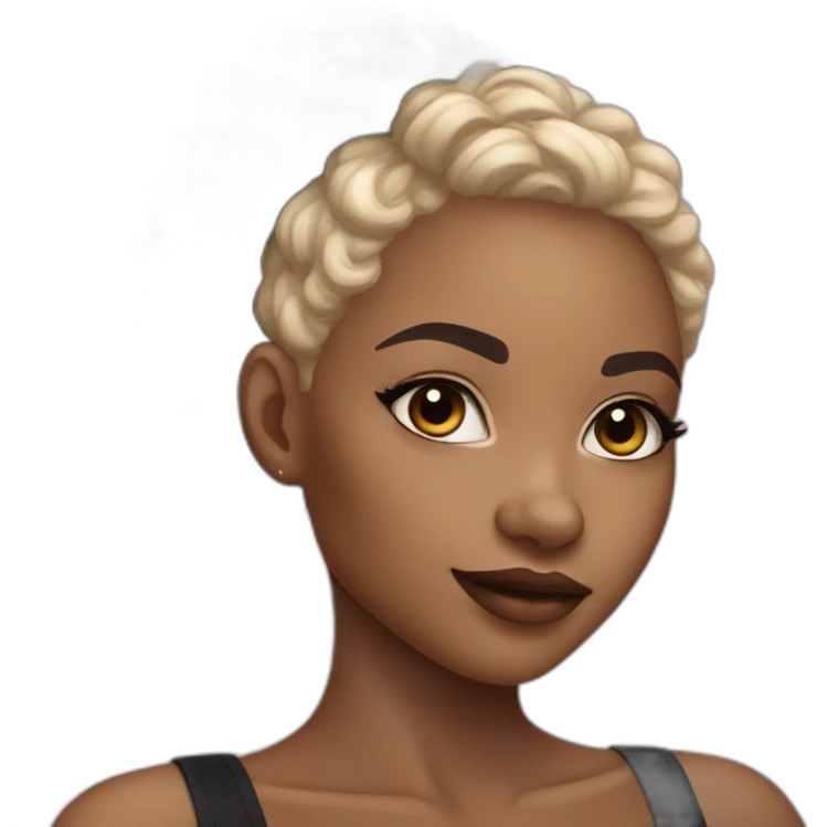 Pretty light skin black girl instagram model emoji