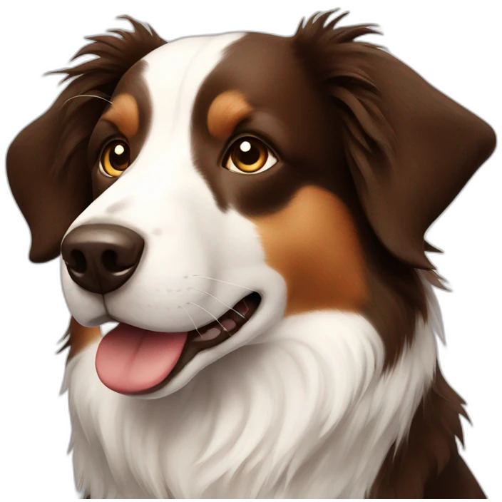 Brown and white Border collie dog Good Night emoji