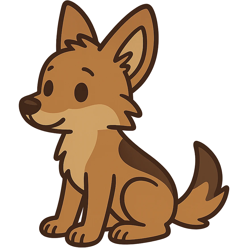 flat toon coyote pup emoji