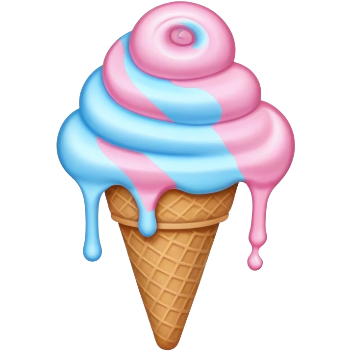 Melted pastel ice cream emoji
