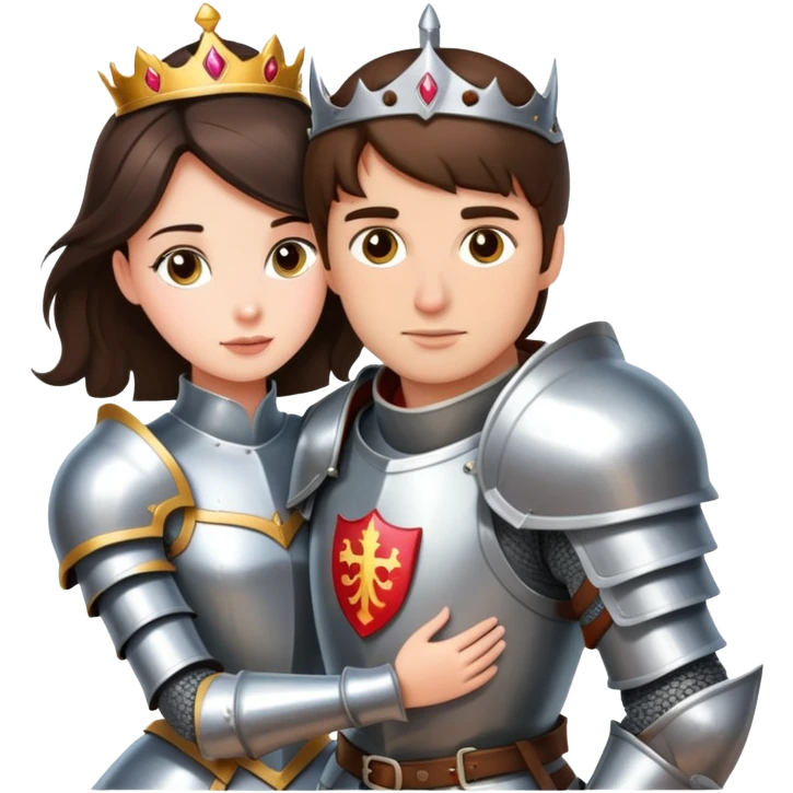 Brunette Knight in shining armor saves Princess emoji
