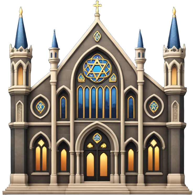 jewish synagogue in dark goth aesthetic style emoji