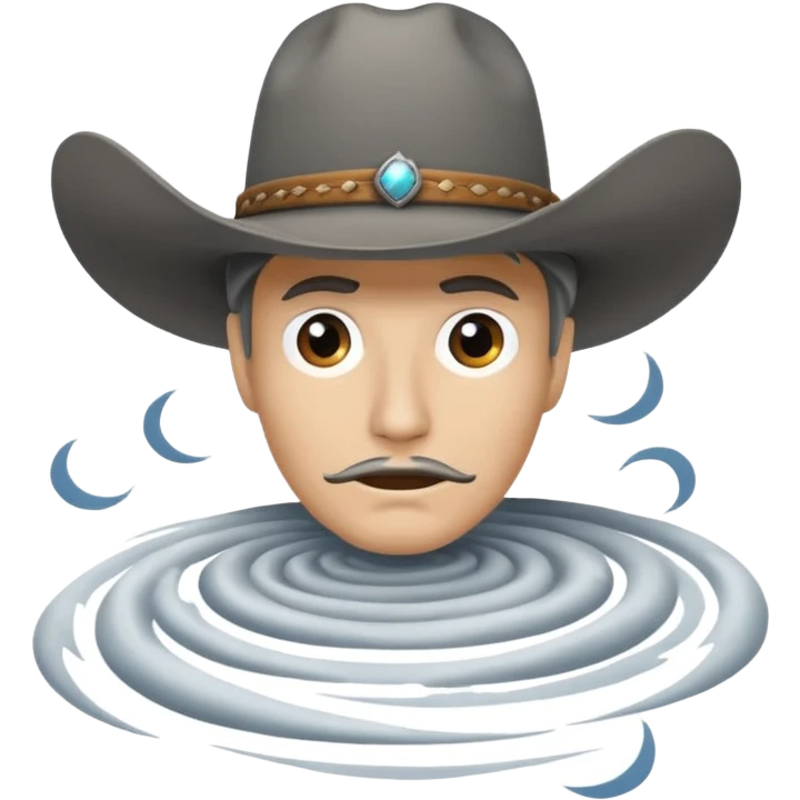 Hurricane wearing a cowboy hat emoji