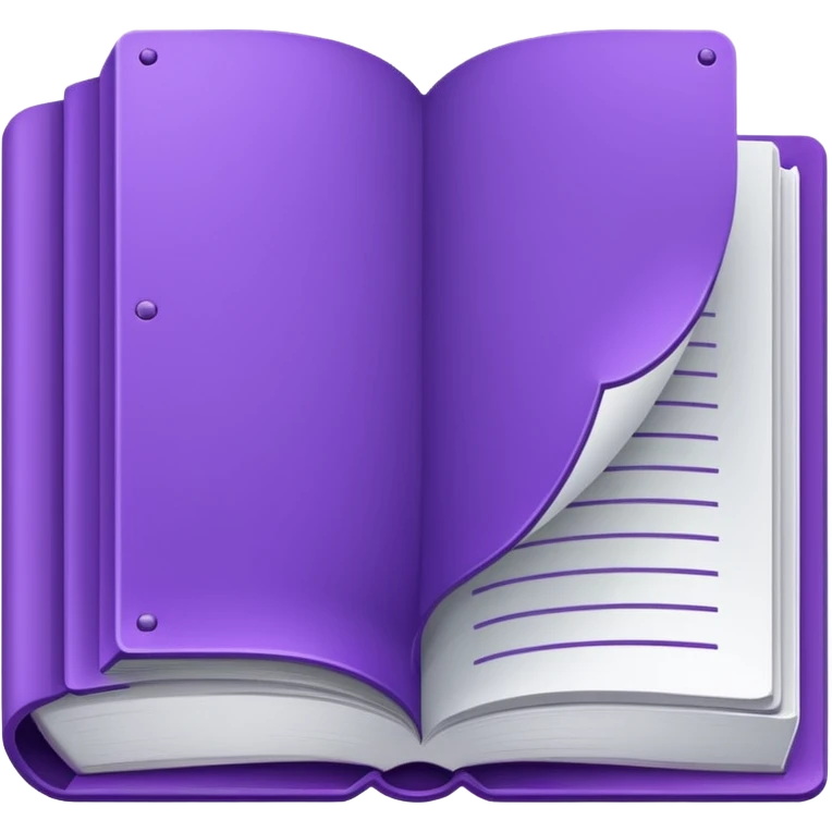 Purple icon: a book with дфзещз. Minimal, web style. emoji