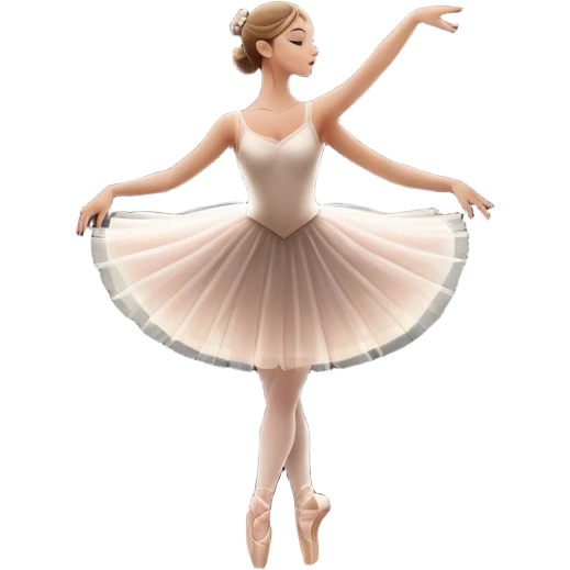 Icon for Ballet: silhouette of a ballerina in an elegant pose on a theater stage, surrounded by spotlight and stage lights. The icon should convey the grace and beauty of ballet, with focus on the dancer and the dramatic lighting. Transparent background. emoji