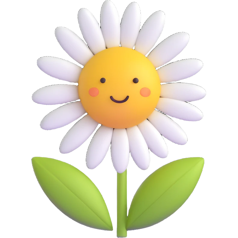 Cute realistic daisy  emoji