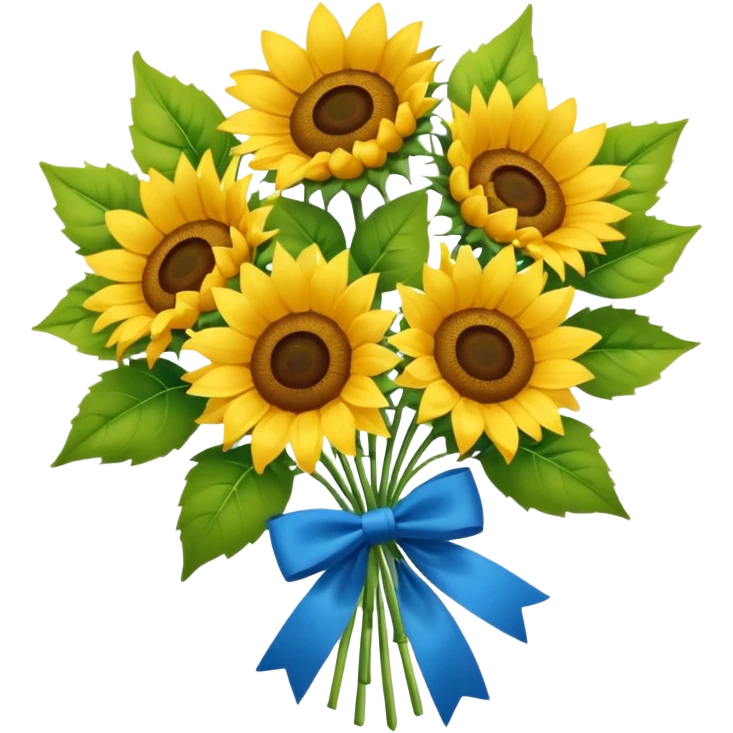 bouquet of 5 sunflower and bow tie emoji