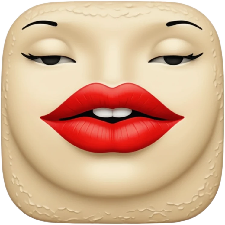 beige colored kiss print  emoji
