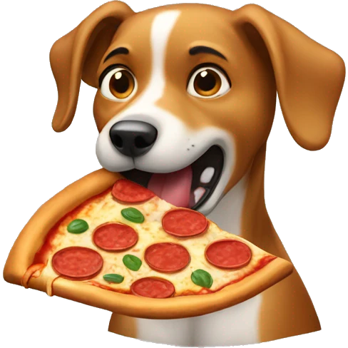 dog eating a pizza emoji