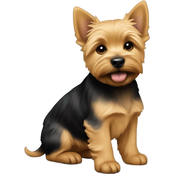 Close format on puppy of Norwich terrier is Black and Tan colour  emoji