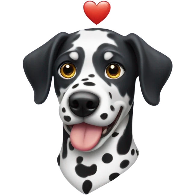 dalmatian with big heart over head emoji