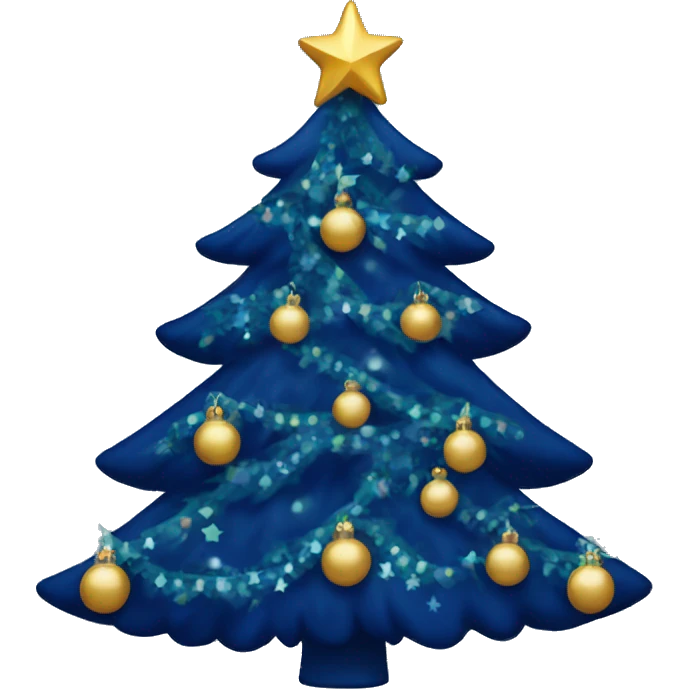 navy blue decorated christmas tree emoji