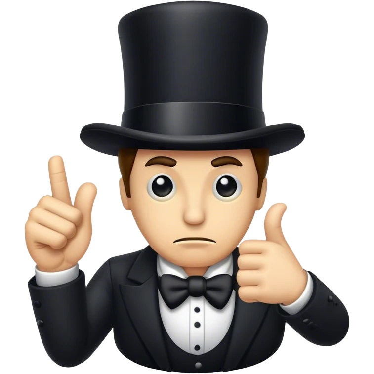 thumbs down with a tophat emoji