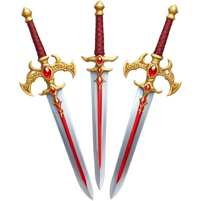 Two Golden royal swords with red gems emoji