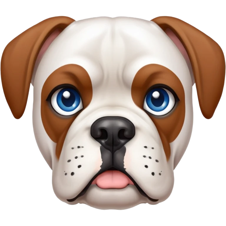 White boxer face with brown/blue eyes emoji