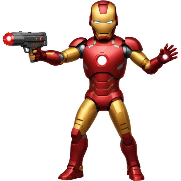 Ironman standing up shooting a laser towards me emoji