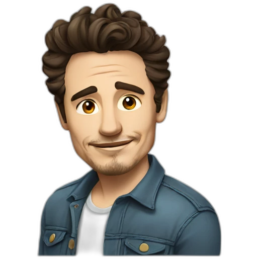 james franco cartoon wearing shirt emoji