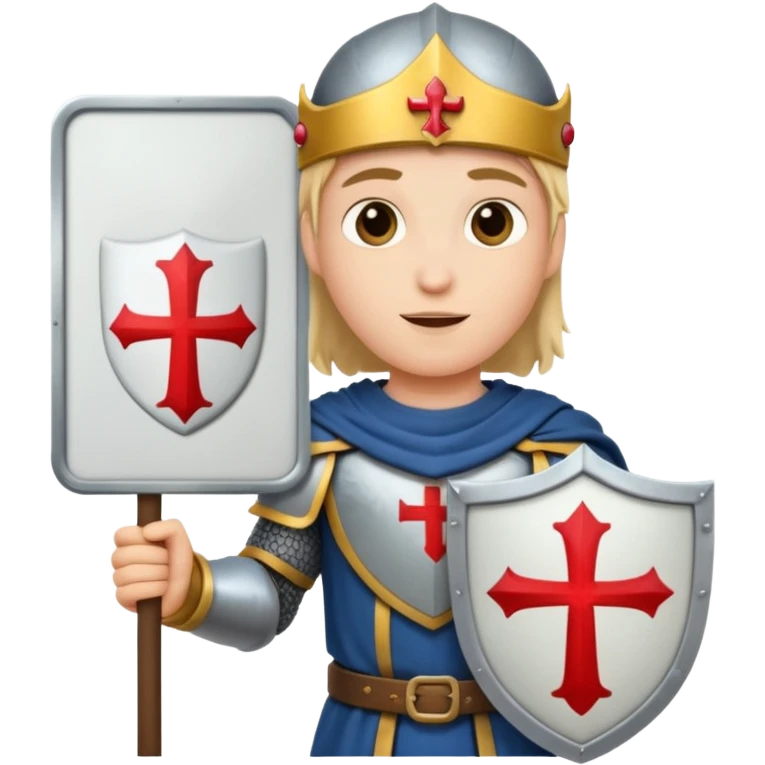 Crusader holding a large blank sign emoji
