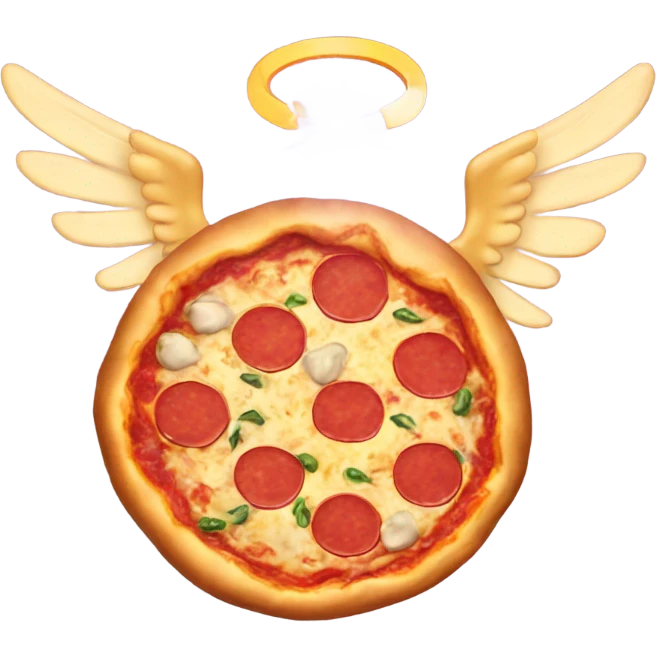 Pizza with a halo and wings  emoji