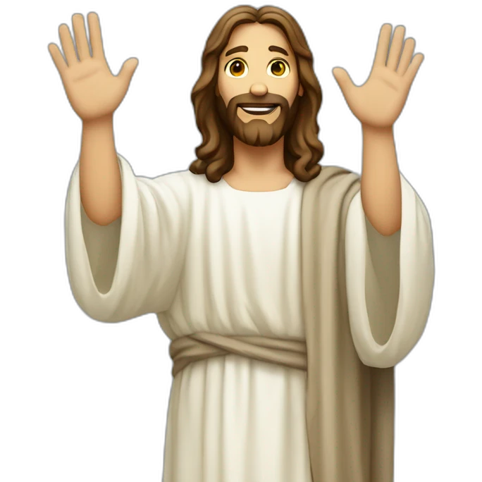 Jesus Christ Raising your hand high emoji