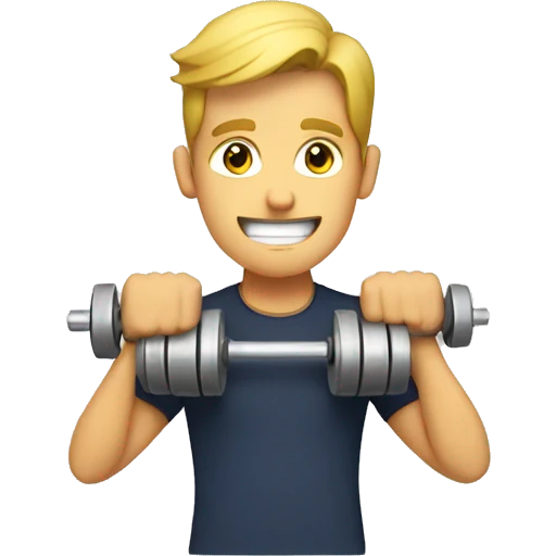 A guy curling dumbbells emoji