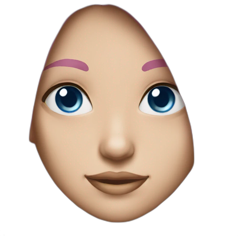 white women pink blue hair blue eyes emoji