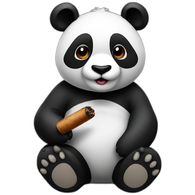 panda with cigar emoji