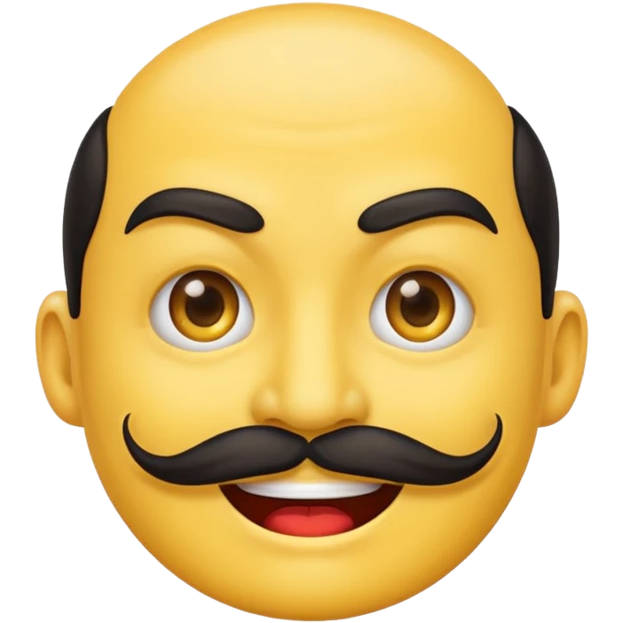 Create a Chinese smile emoji, the smile should contain an evil smile with a long Chinese like mustache emoji