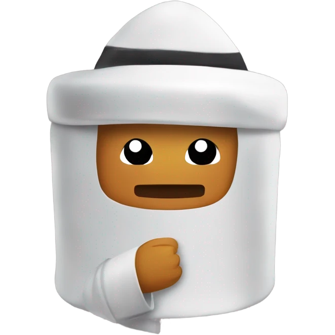 A￼ chicken nugget among us shaped and wearing a muslim hat and with a male Roblox face  emoji