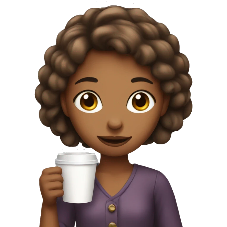 girl holding coffee emoji