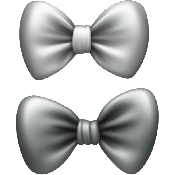 black bow with a silver heart bow in the center emoji