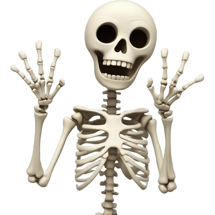 a spooked skeleton emoji