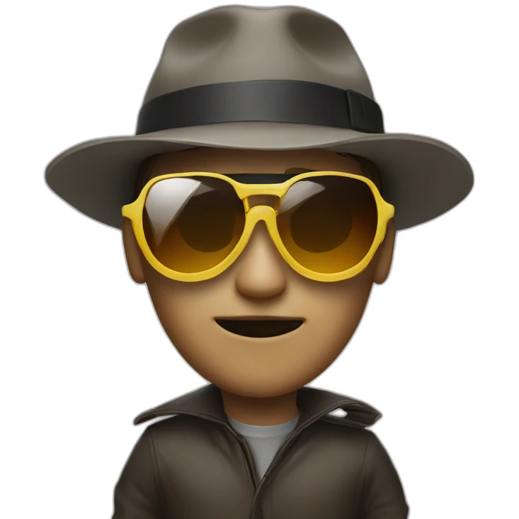 head private detective sunglasses high collar hat emoji