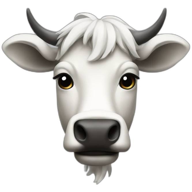 Vaca con pelo mono emoji