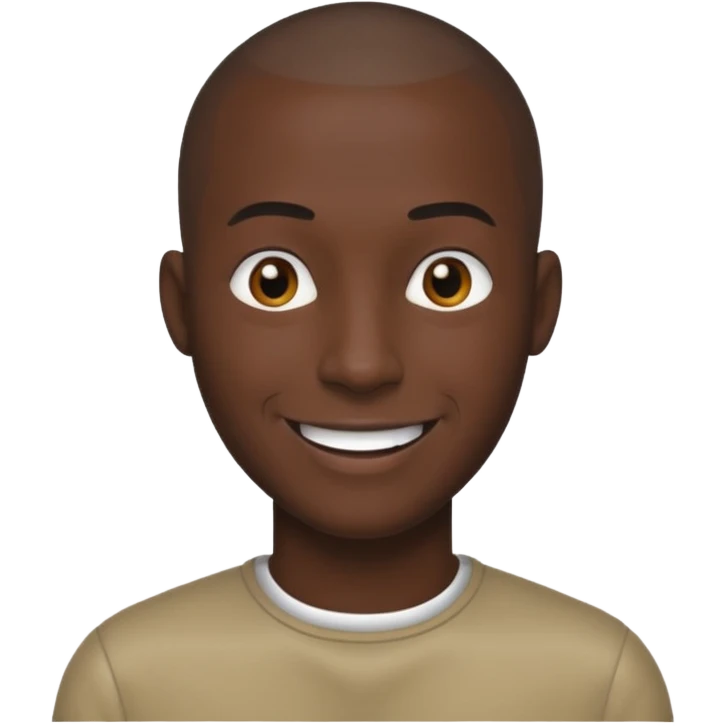 man with buzzcut black emoji