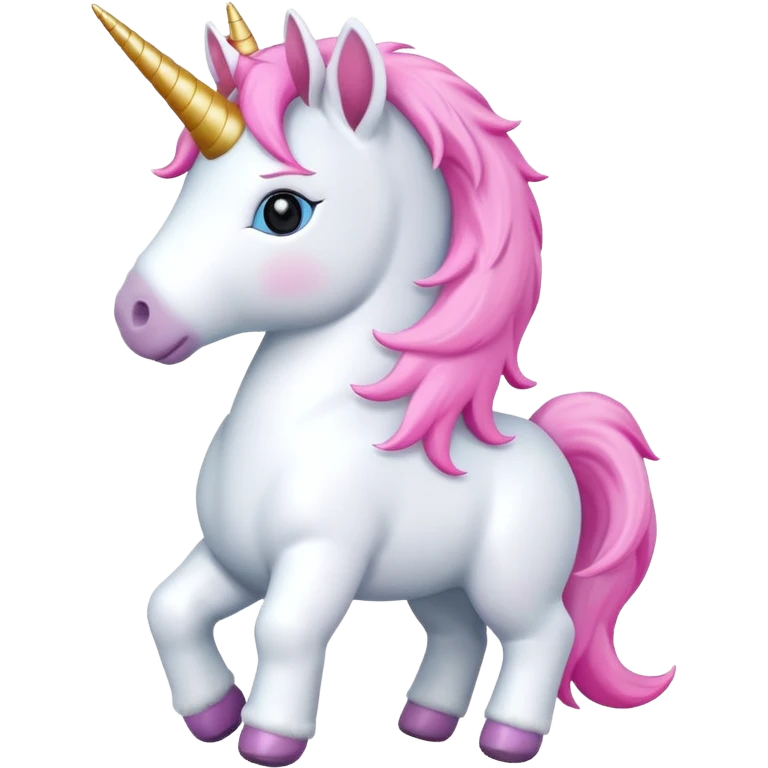 white unicorn toy facing camera full body emoji