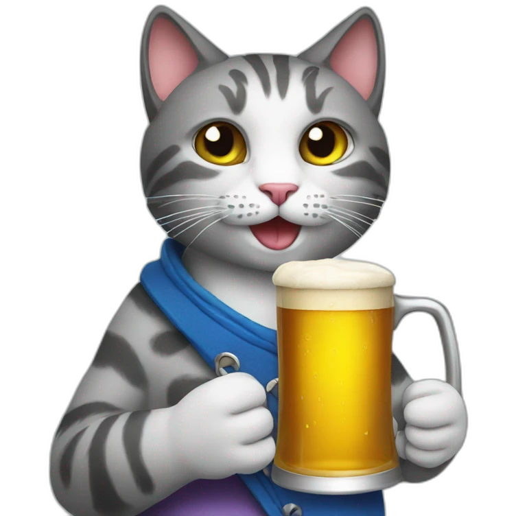 cat holding a beer cup emoji