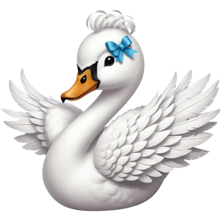 coquette swan with a ribbon emoji