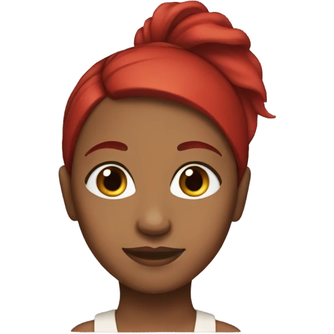 brown girl with red ponytail emoji