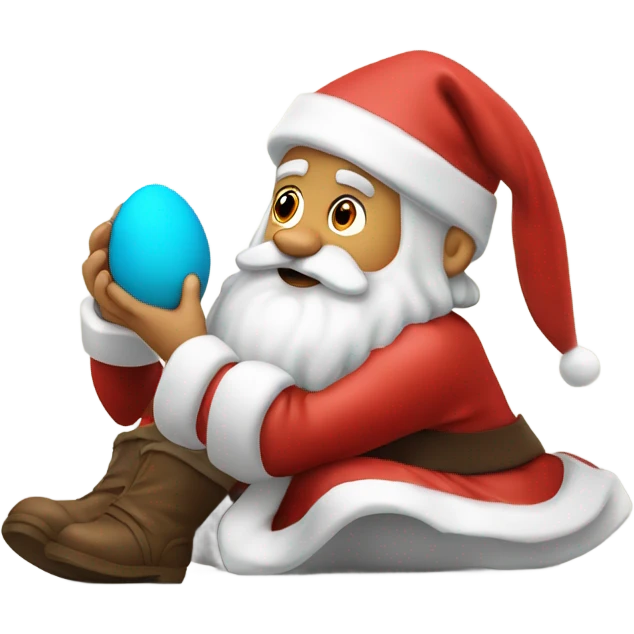 Santa Claus laying an egg emoji