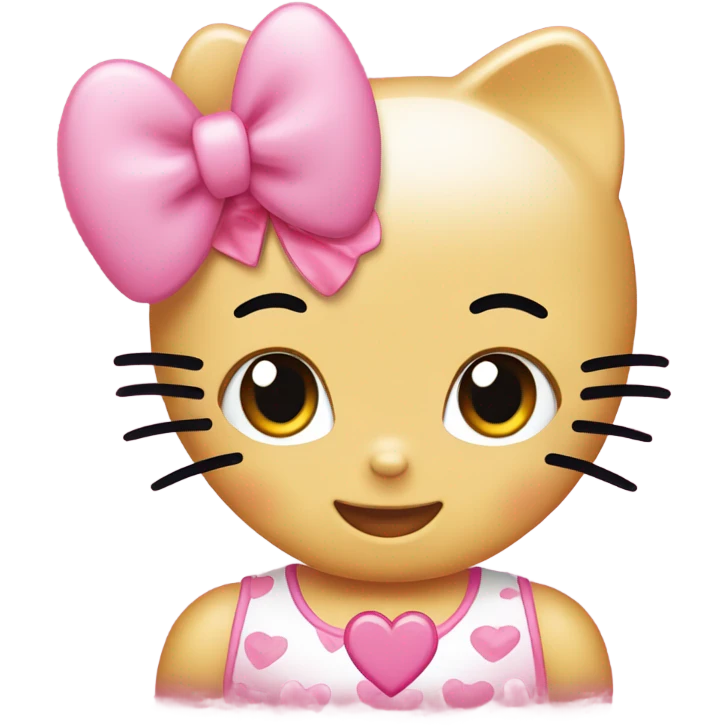 hello kitty with heart emoji