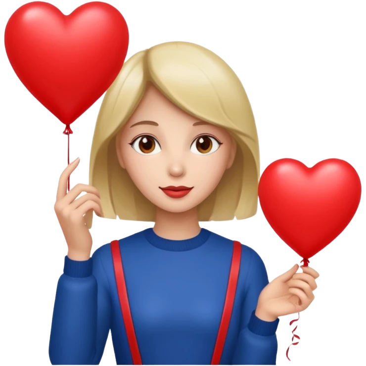 Lady with heart balloon emoji