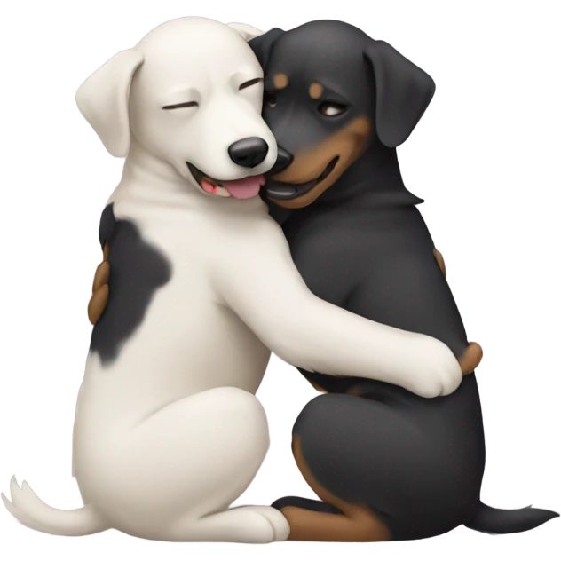 two dogs hugging  emoji