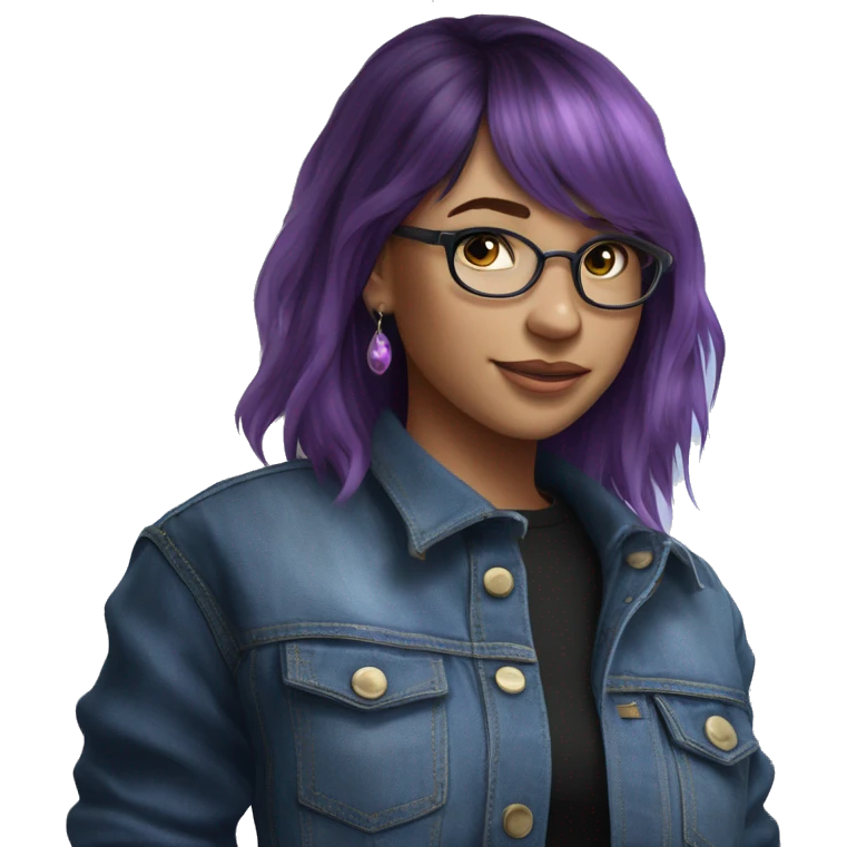 "smiling girl in purple" emoji