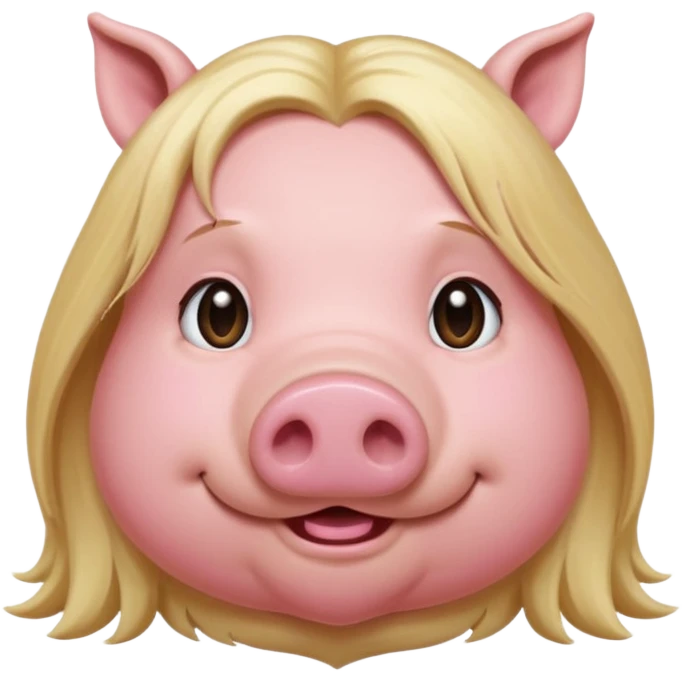 pig with long blonde hair emoji
